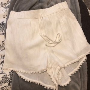 white flowy shorts
